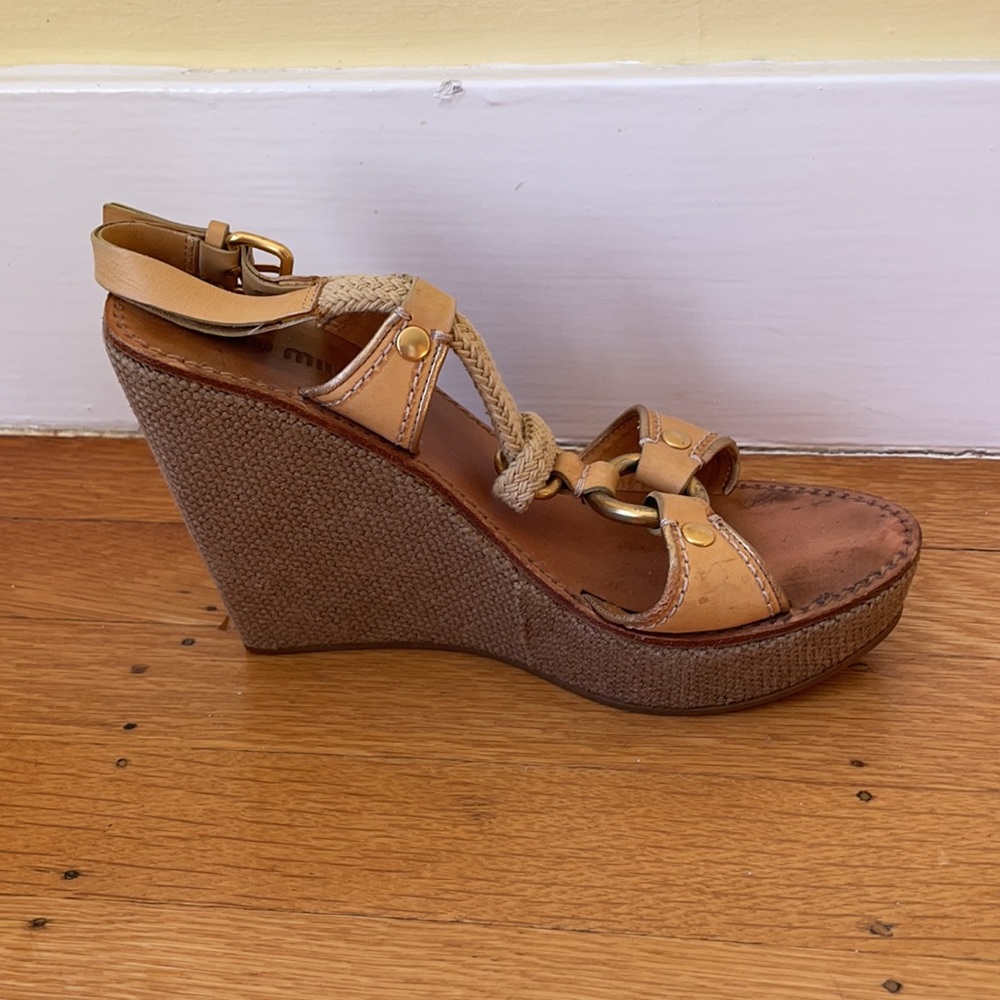 Miu Miu Tan Wedges - image 3